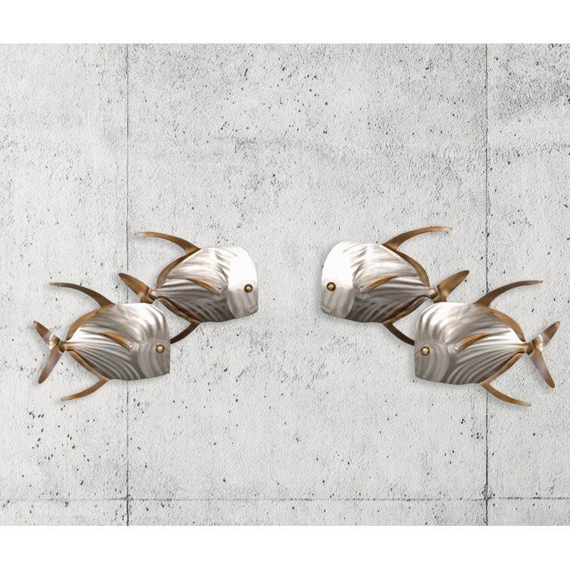 Rosecliff Heights 2 Piece Lookdown Fish Metal Wall Décor Set Wayfair